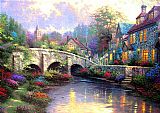 Thomas Kinkade Cobblestone Brook painting